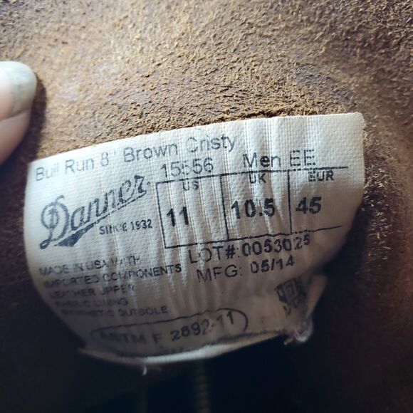 Danner Bull Run 8" Soft Toe Leather Boot Dark Brown Cristy Mens Size 11 Workwear - Picture 9 of 9